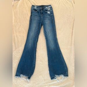 Flying Monkey Women's Size 25 High Rise Flare Blue Jeans